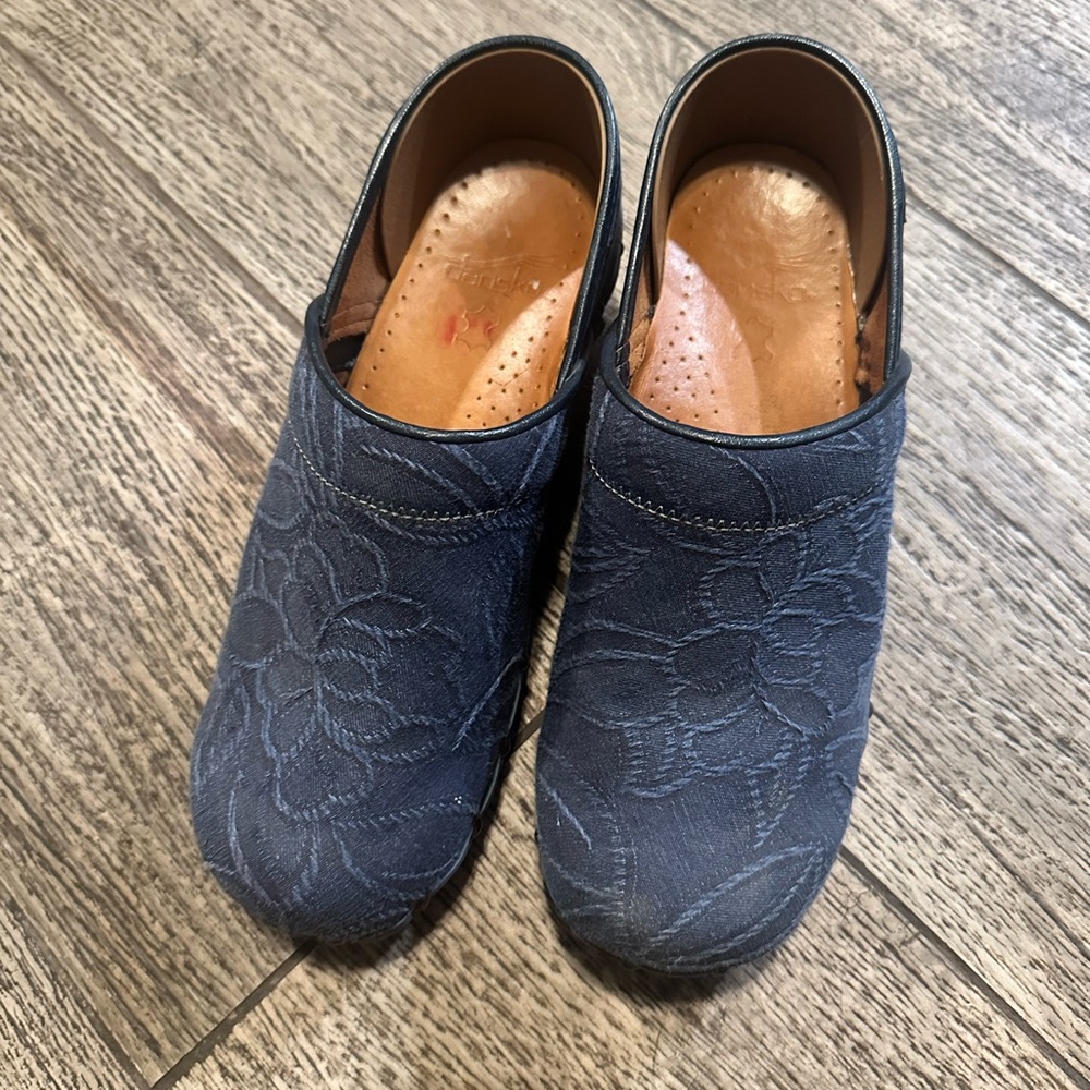 Dansko denim clogs
